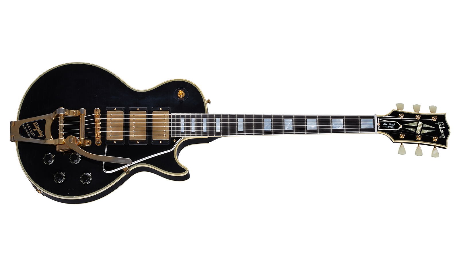 1957 Les Paul Custom 3-Pickup With Bigsby Vibrato Ebony Light Aged 